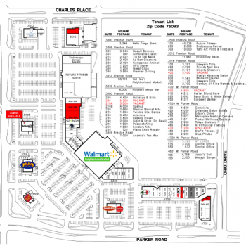 Plan of mall Preston Parker Crossing