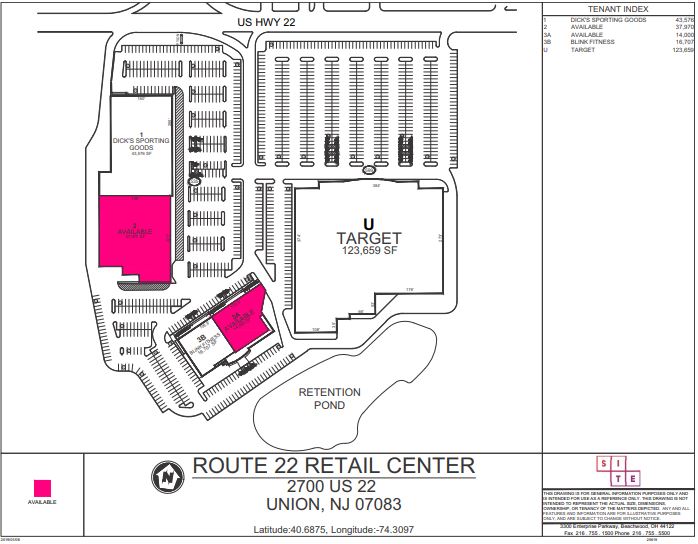 Route 22 Retail Center store list, hours, (location Union, New