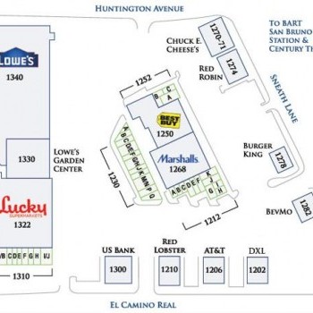 Plan of mall San Bruno Towne Center