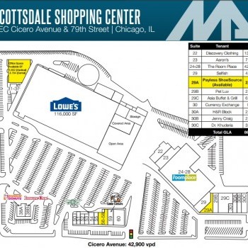 Plan of mall Scottsdale Shopping Center - Chicago