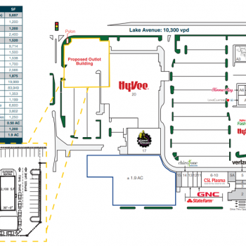 Plan of mall Sheridan Village Shopping Center