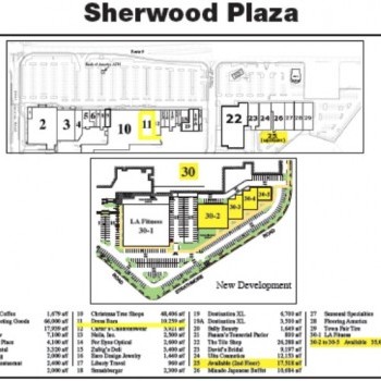 Plan of mall Sherwood Plaza