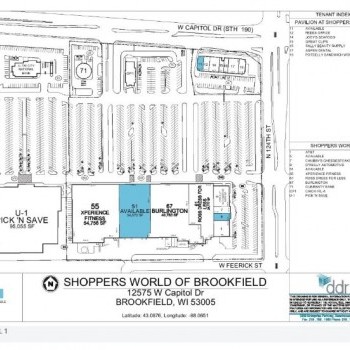 Plan of mall Shoppers World Of Brookfield