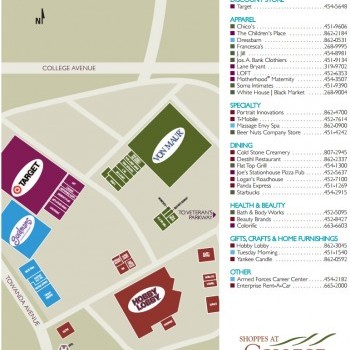 Plan of mall Shoppes at College Hills