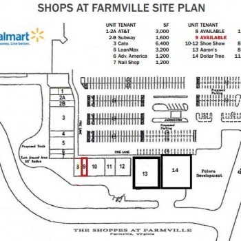 Plan of mall Shoppes at Farmville