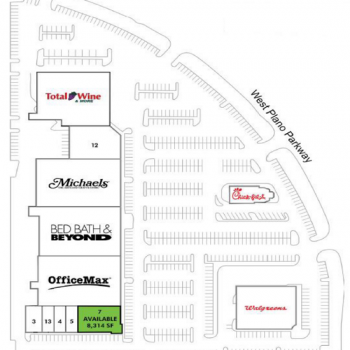 Plan of mall Shops at Park Place