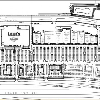 Plan of mall Shops at Vineyard Village