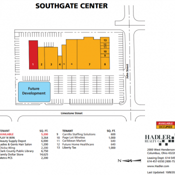 Plan of mall Southgate Center (Springfield)