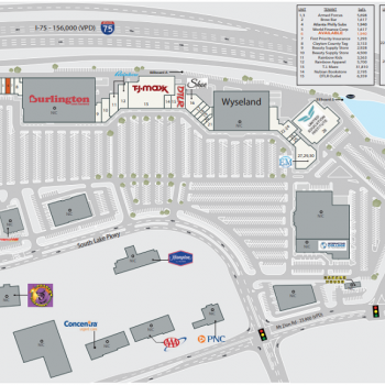 Plan of mall Southlake Festival Shopping Center