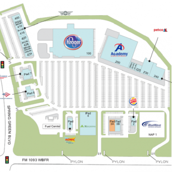 Plan of mall Southpark at Cinco Ranch