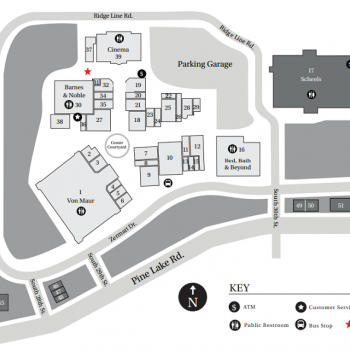 Plan of mall Southpointe Pavilions Shopping Center