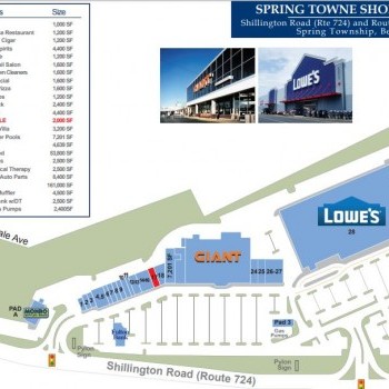Plan of mall Spring Towne Shopping Center