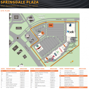 Plan of mall Springdale Plaza