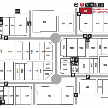 Plan of mall Tanger Outlet Center - Fort Worth