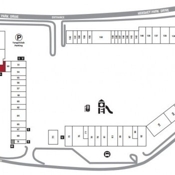 Plan of mall Tanger Outlet Center - Hershey