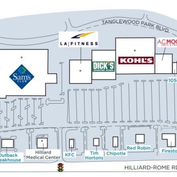 Plan of mall Tanglewood Plaza