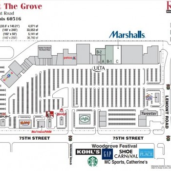 Plan of mall The Grove - Downers Grove