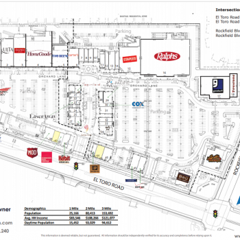 Plan of mall The Orchard at Saddleback