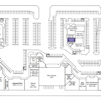 Plan of mall The Pavilions at Mesa