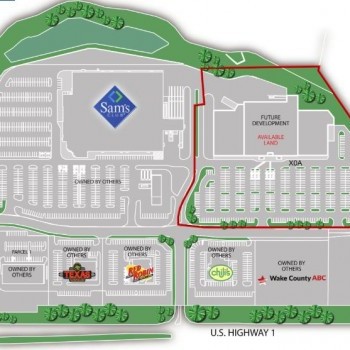 Plan of mall The Shoppes at Caveness Farms