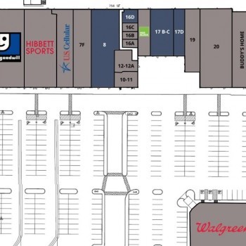 Plan of mall The Shoppes at College Park