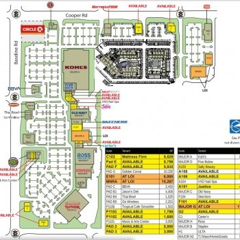 Plan of mall The Shoppes at Gilbert Commons