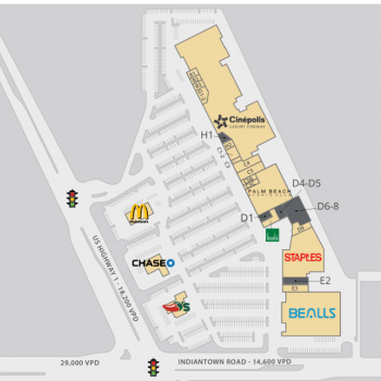 Plan of mall The Shoppes at Jupiter