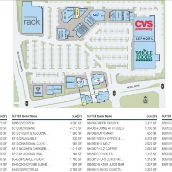 Plan of mall The Shops at La Jolla Village