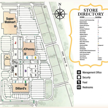 Plan of mall The Shops at Lake Havasu