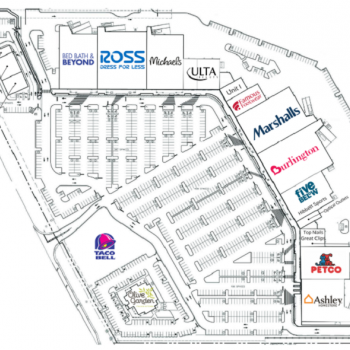 Plan of mall The Shops at Shelby Crossing