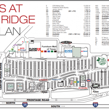 Plan of mall The Shops at Tech Ridge