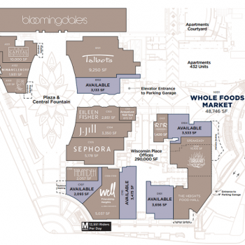 Plan of mall The Shops at Wisconsin Place
