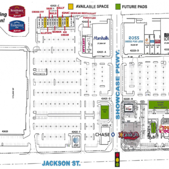 Plan of mall The Showcase at Indio