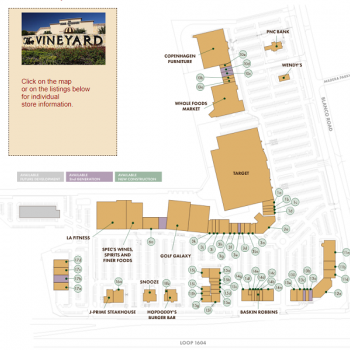 Plan of mall The Vineyard Shopping Center