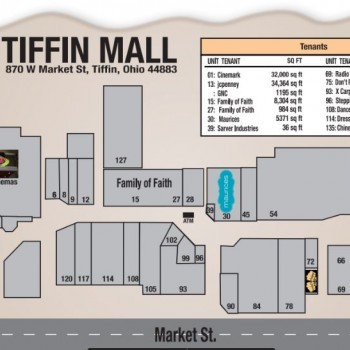 Plan of mall Tiffin Mall