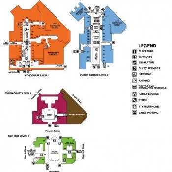 Plan of mall Tower City Center