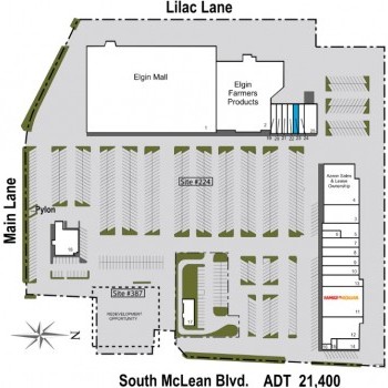 Plan of mall Town & Country Shopping Center - lgin