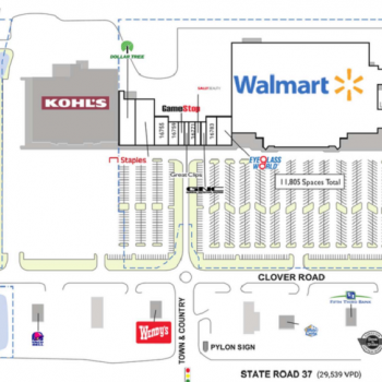 Plan of mall Town & Country Shopping Center - Noblesville