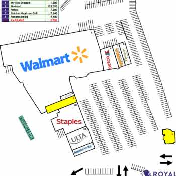 Plan of mall Walmart Center Norwalk
