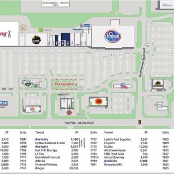 Plan of mall Waynetowne Plaza