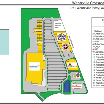Plan of mall Wentzville Crossroads Marketplace