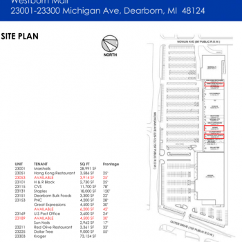 Plan of mall Westborn Mall
